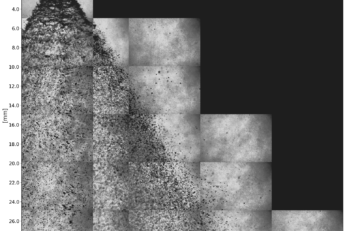 Composite image of a hollow cone spray