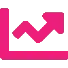 Pink chart line icon