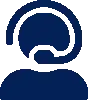 Blue user headset icon
